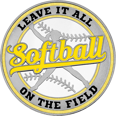 Yellow "Softball" with Gold Outer Circular Borders